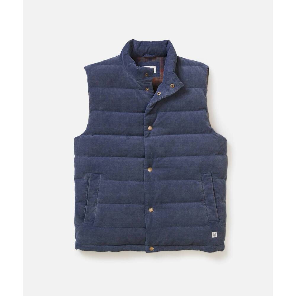 NEW MARINE LAYER palisades cord puffer vest in washed indigo - Picture 6 of 6